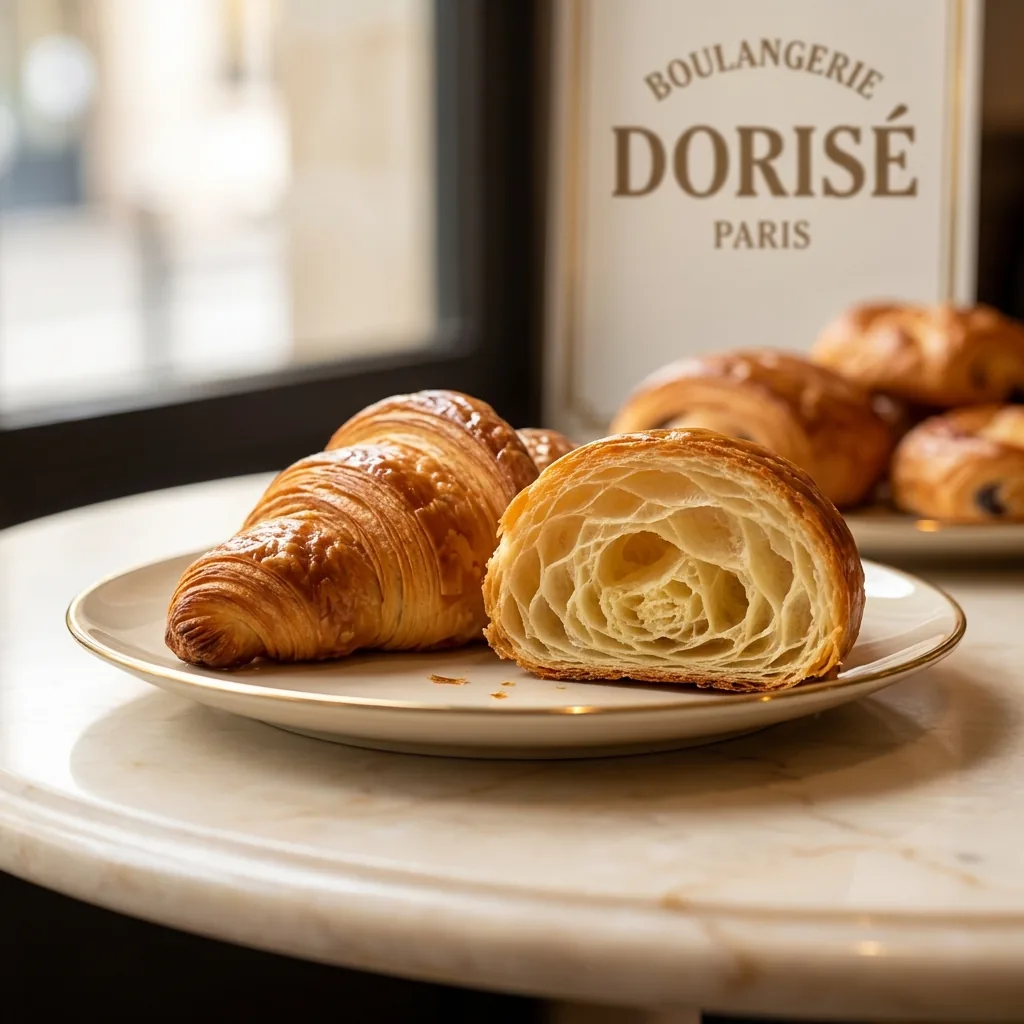 Croissant bơ Pháp cắt đôi